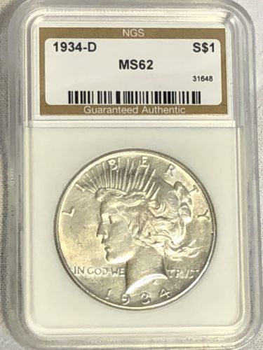 1934-D $1 Peace Silver Dollar
