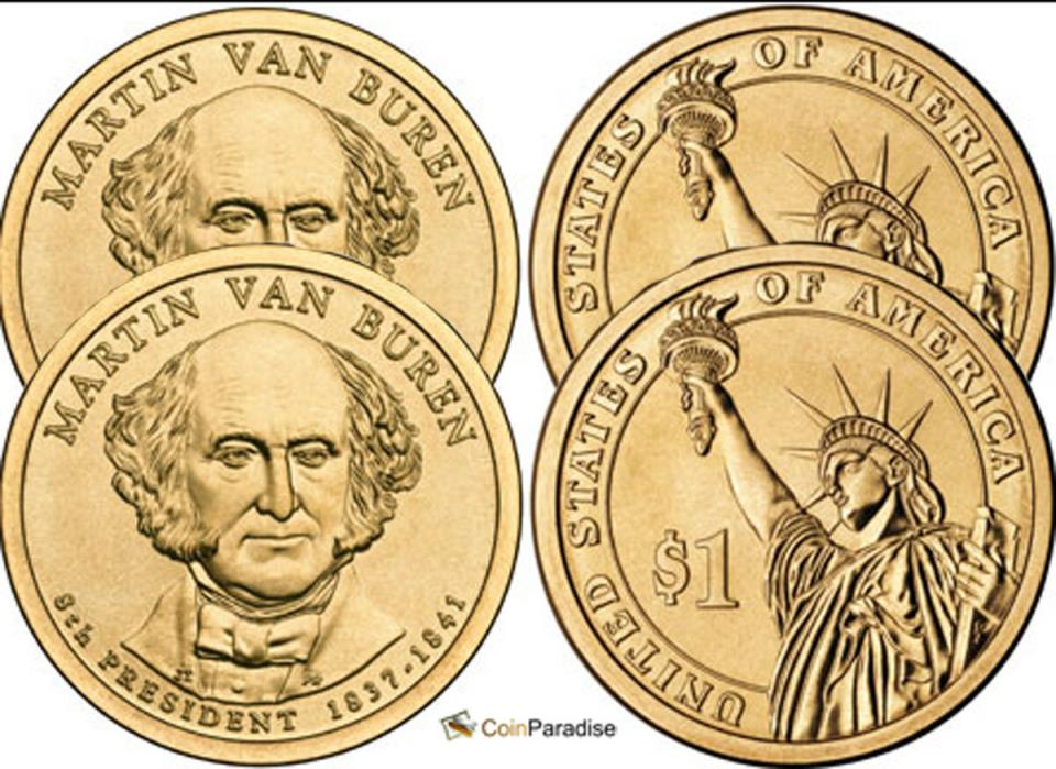 2008 P & D BU Martin Van Buren Dollars from US Mint Roll CP2282
