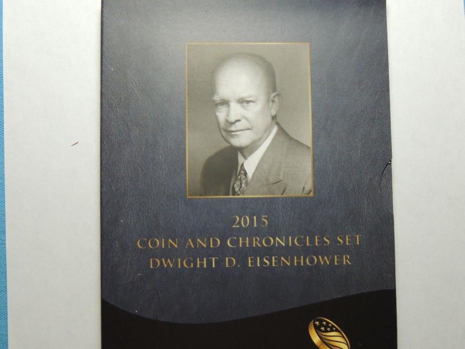 2015 Dwight D Eisenhower Coin and Chronicles Set  Reverse Proof $1+Silver Medal