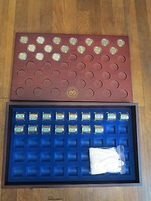 Danbury Mint US Presidential Dollars & Wood Case 16 Rolls and 16 Single Coins