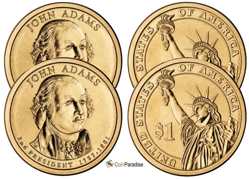 2007 P & D BU John Adams Dollars from US Mint Roll CP2276