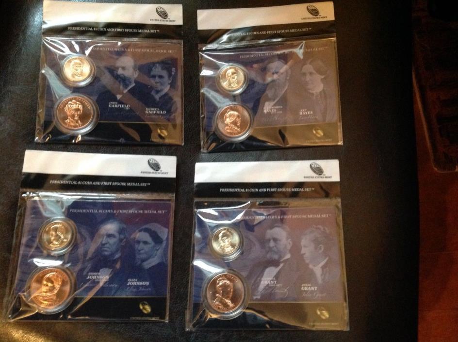 All 4 2011 Presidential $1 Coin & First Spouse Medal Set