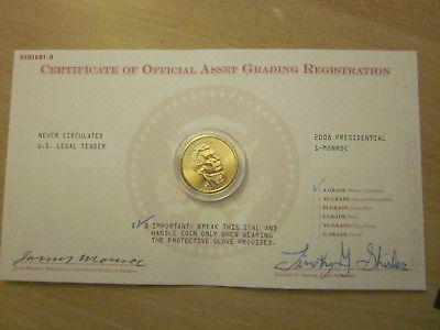 2008 Presidential One Dollar Gold Coin- Monroe Uncirculated
