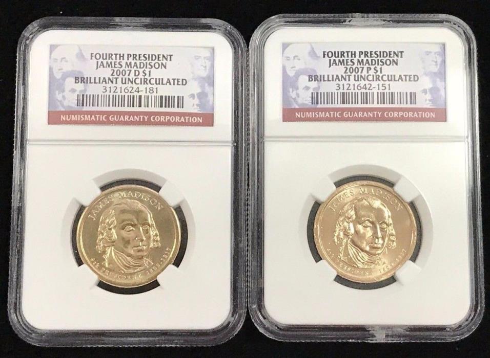 2007 P&D $1 Fourth President James Madison NGC First Day of Issue Brilliant Unc