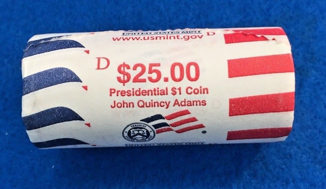 2008-D John Quincy Adams Unopened U.S. Mint Wrapped $25 Dollar Roll