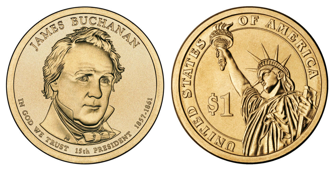 2010 P & D BU James Buchanan Dollars from US Mint Roll  CP2289