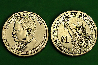 2013-P & D  BU Mint State (Theodore Roosevelt ) US  Presidential One Dollar Coin
