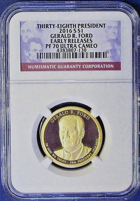 2016 S NGC PF 70 ULTRA CAMEO GERALD FORD DOLLAR PROOF! EARLY RELEASES!