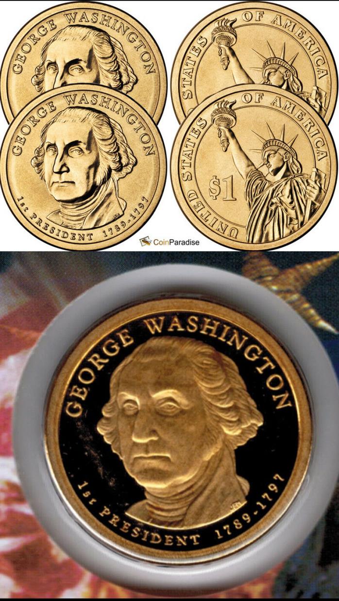 2007 P  D & S BU George Washington Dollars BU and Proof  CP2300
