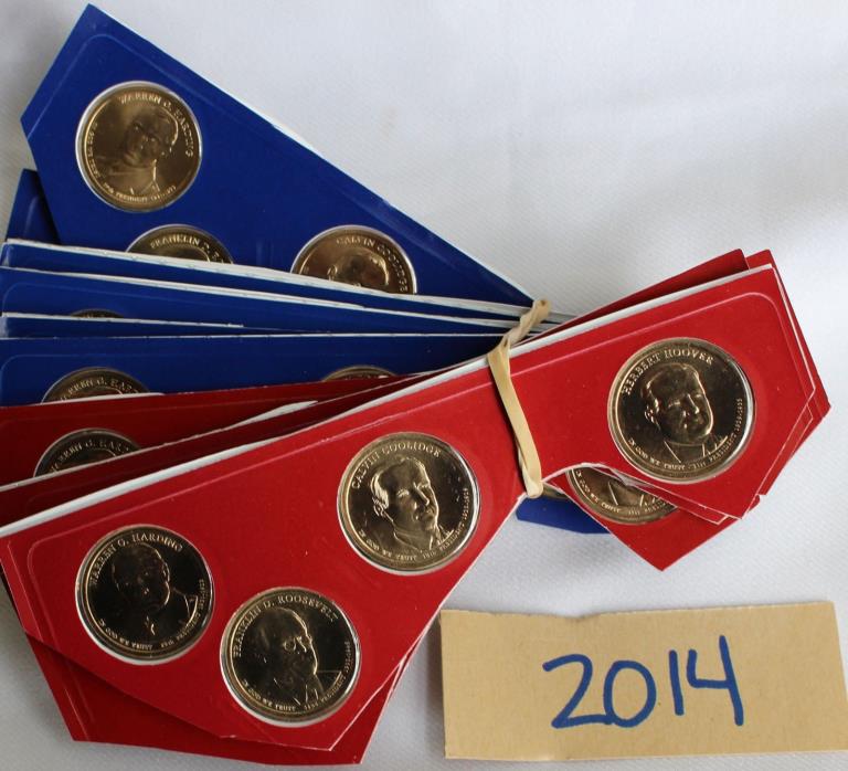 2014 Presidential Dollar UNC Coins 40 Golden P and D US Mint Set Blister Pack K