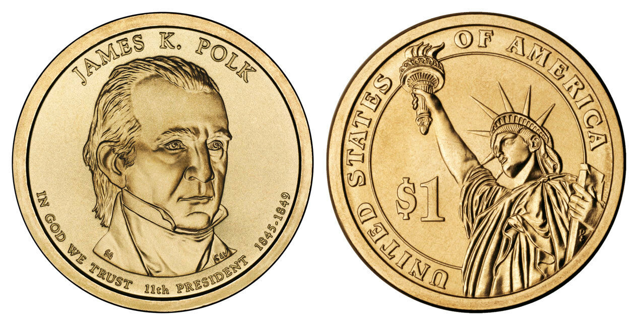 2009 P & D BU James Polk Dollars from US Mint Roll CP2285