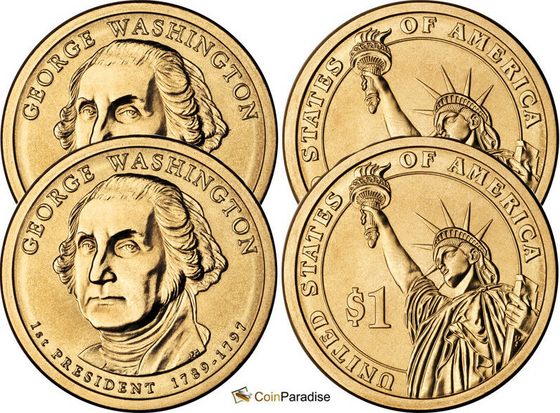2007 P & D BU George Washington Dollars from US Mint Roll CP2275