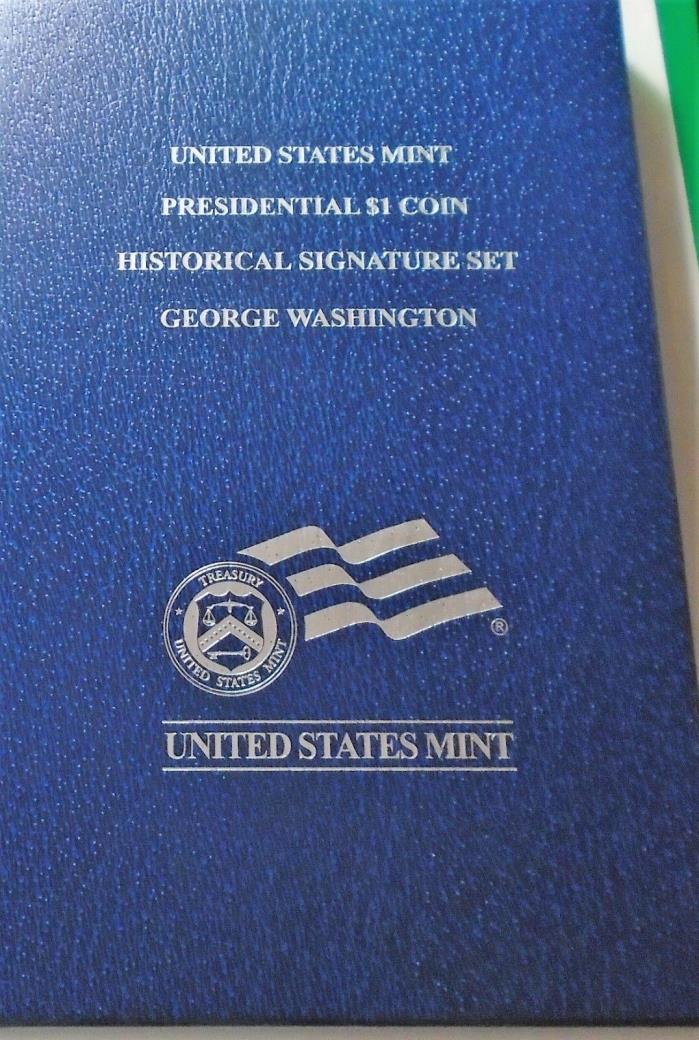 U.S. Mint Presidential $1 Coin Proof George Washington Historical Signature Set