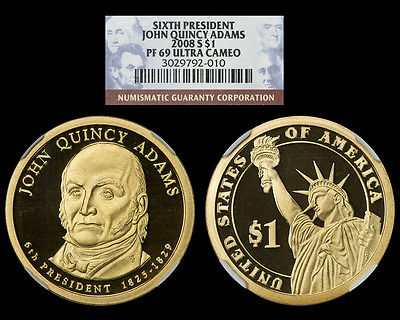 2008-S NGC PF69 Ultra Cameo Presidential Dollar *** John Quincy Adams ***