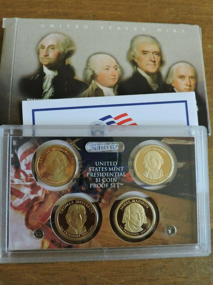 2007 S Proof Presidential Dollar Set with Box & COA # 4  free shipping