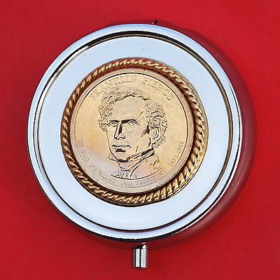 2010 US Presidential $1 Coin 3 Compartments SP Pill Box - Franklin Pierce