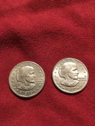 1979 & 1980 Susan B. Anthony Dollar Proof Coins ((((   2 Coins ))))