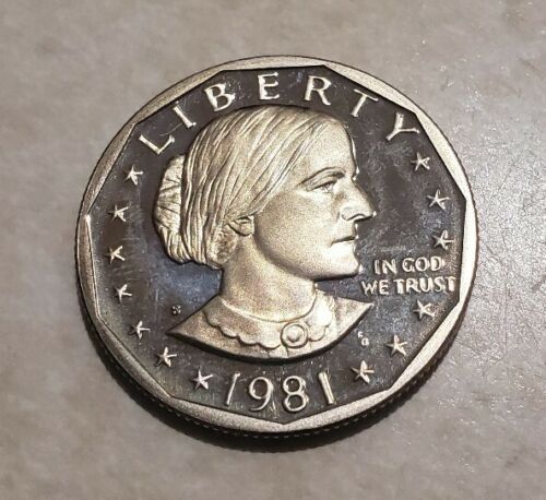 1981-S Proof Susan B. Anthony Dollar Type 2 Clear S' Deep Cameo BU