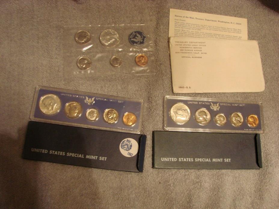 1965, 1966 & 1967 UNITED STATES SPECIAL MINT PROOF SETS
