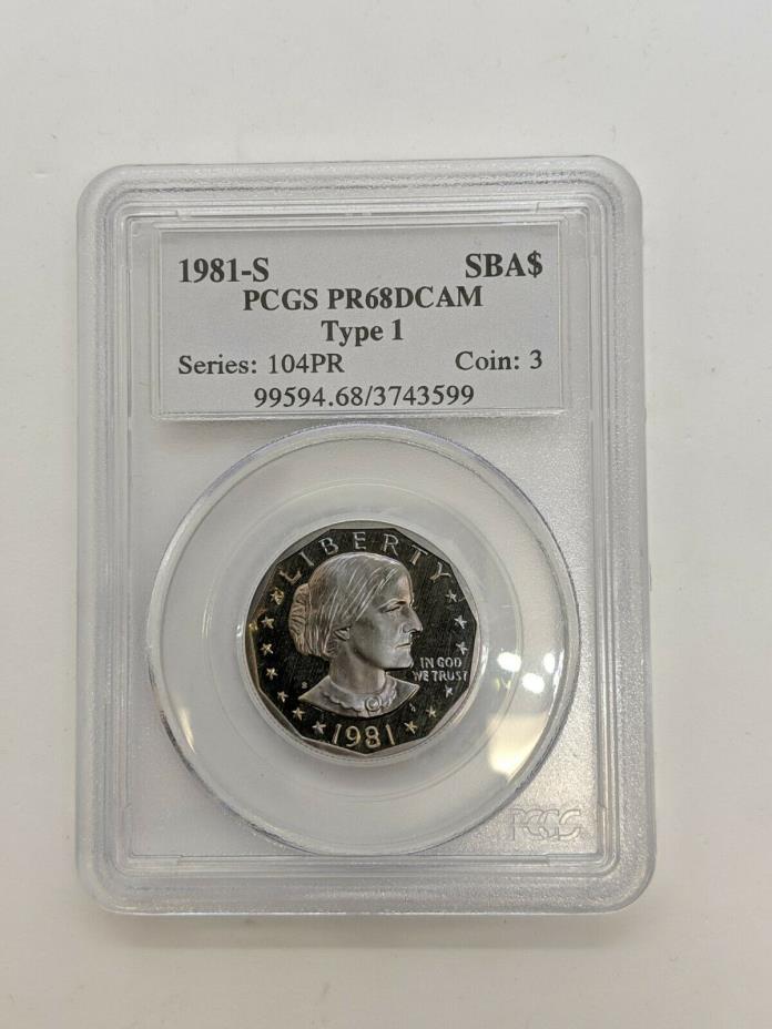 1981-S Type 1 Susan B Anthony One Dollar $1 Coin - PCGS PR68 DCAM