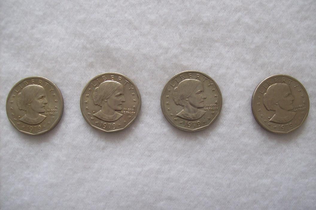 Susan B. Anthony 4 One Dollar Coins 1979