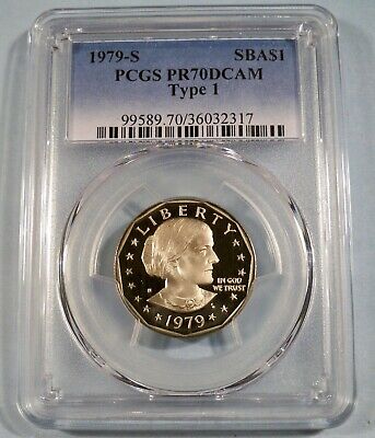 1979-S PCGS PR70DCAM SUSAN B ANTHONY DOLLAR T1 PROOF DEEP CAMEO $1 SBA PR 70 DC