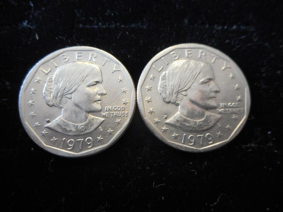 2 - 1979 P Susan B. Anthony Dollar wide rim / near date  coin wide2
