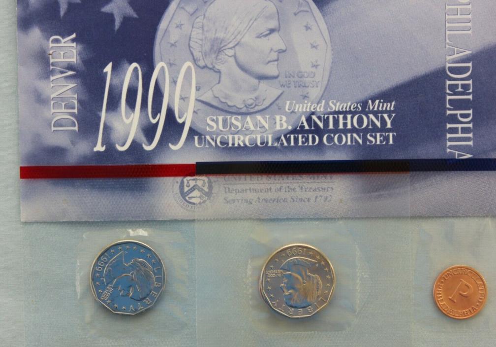 1999 P&D Susan B. Anthony Uncirculated Dollar Set  Sharp!!