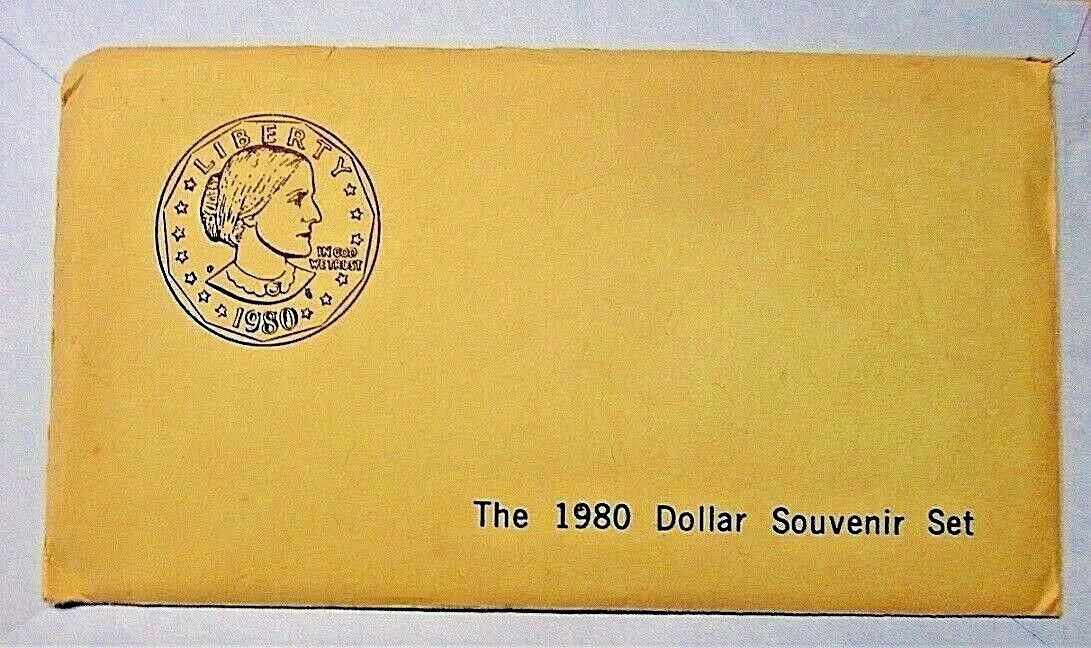 1980 SUSAN B ANTHONY DOLLAR SOUVENIR SET! 3 GEM MINT SBA's!!!