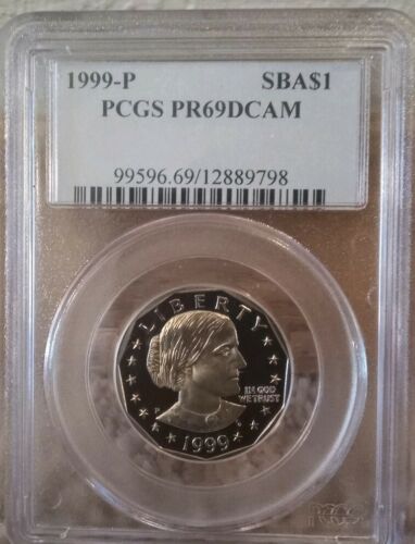 1999-P PCGS PR69DCAM Susan B Anthony SBA $1 Dollar