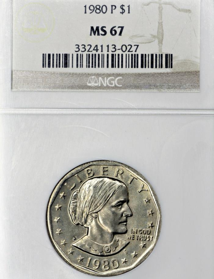 1980-P MS67 Susan B Anthony Dollar $1, NGC Graded!