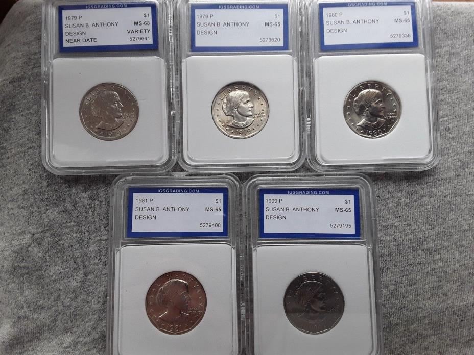 1979-1981 PDS & 1999 PD SUSAN B ANTHONY $1 (WITH NEAR DATE 1979 P)