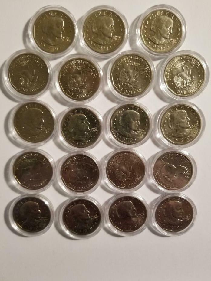 Rare~1979-S SBA Susan B Anthony Dollar Coin Wide Rim Near Date AU - Uncirculated