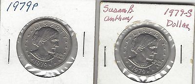 1979P AND 1979S SUSAN B ANTHONY DOLLAR - KEY DATE  GREAT CONDITION AND DETAILS