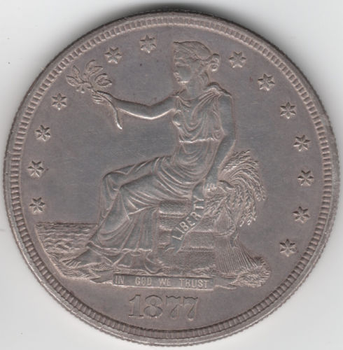 1877S Trade Silver Dollar AU++