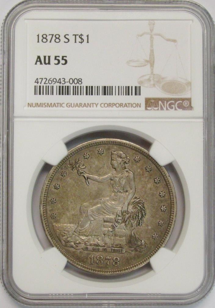 1878 S Trade Dollar NGC AU-55