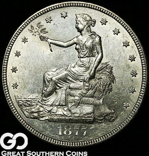 1877-S Trade Dollar, Very Nice Sharp BU+* Free Shipping!