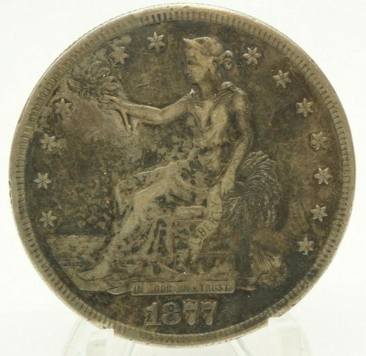 1877 S Trade Dollar Nice Detail VF+ / Great Coin See Photos!