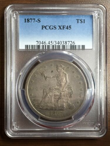 Trade Dollar 1877-S XF45 PCGS T$1 Nice Original Coin!