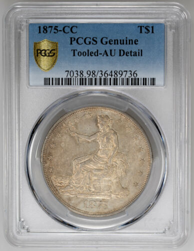 1875-CC T$1 Trade Dollar PCGS Genuine AU Detail