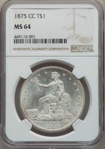 1875-CC US Trade Silver Dollar T$1 - NGC MS64