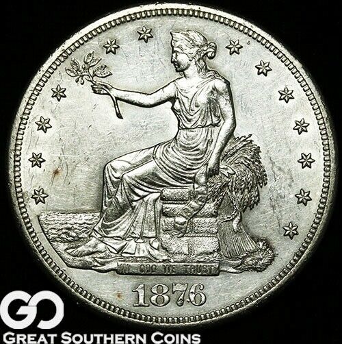 1876-S Trade Dollar, Tough This Nice, Sharp Strike, Popular Silver Dollar Series