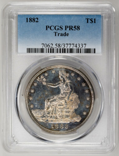 1882 T$1 PR Trade Dollar - PCGS PR58