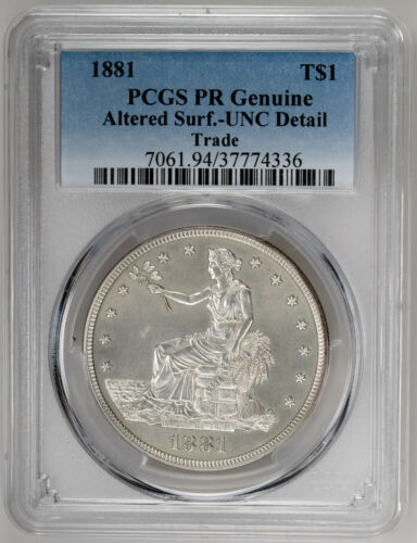 1881 T$1 Trade Dollar - PCGS Genuine UNC Details