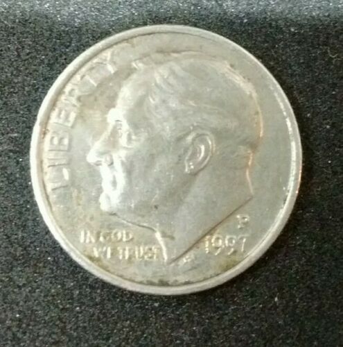1997 P Roosevelt Dime Reverse Die Crack with Double Edging Mistrike
