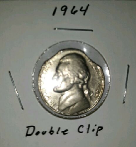 1964 Jefferson Nickel Error - Double Clip Error