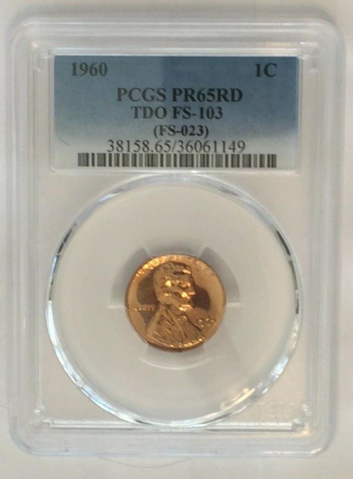 1960 Lincoln Cent TDO FS-103, PCGS PR65RD (FS-023)  Large Over / Small Date