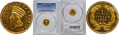 1885 $1 Gold Coin PCGS PR-62