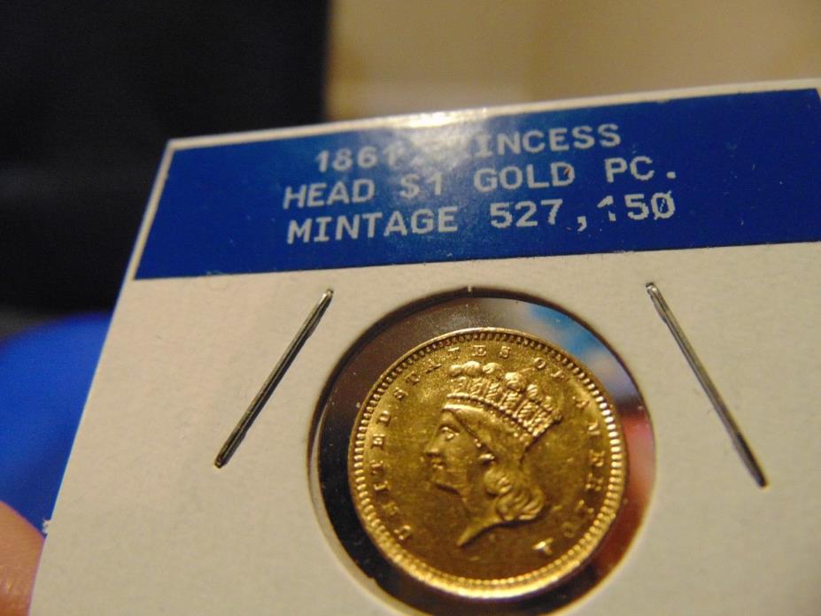 1861 Princess Head $1 Gold Pc.