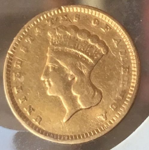 1859 $1 Gold Indian Princess One Dollar Coin